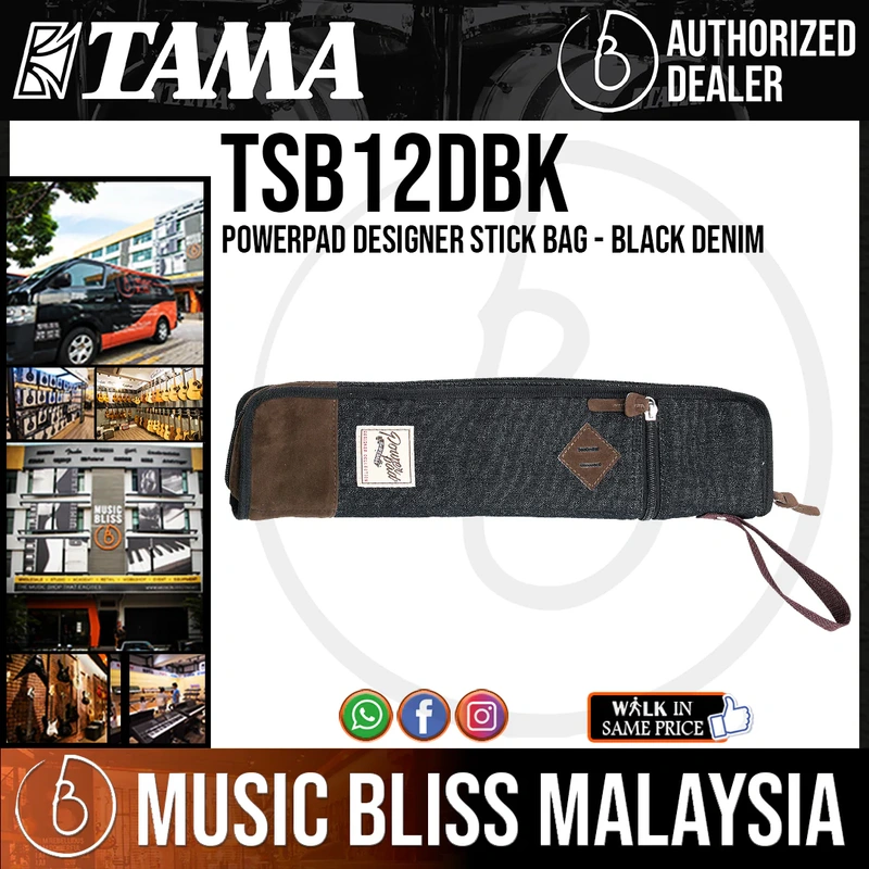 Tama TSB12D PowerPad Designer Stick Bag, Black Denim