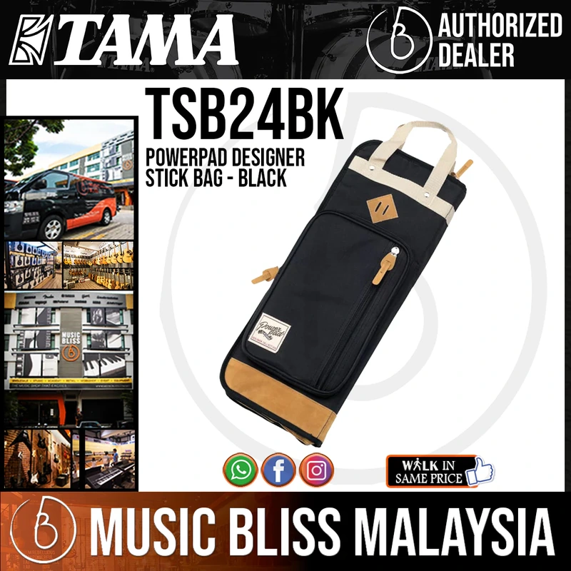 Tama TSB24BK PowerPad Designer Stick Bag, Black