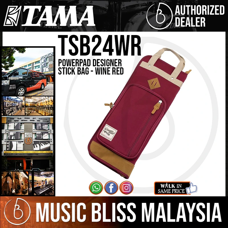 Tama TSB24WR PowerPad Designer Stick Bag, Wine Red