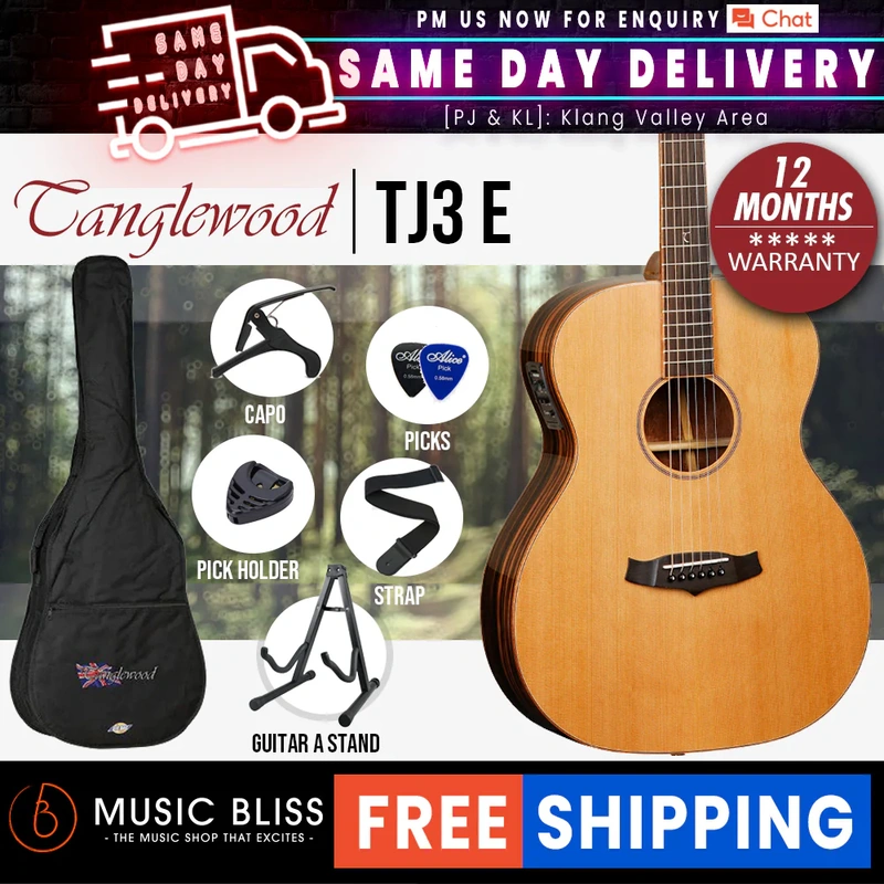 Tanglewood TJ3 E Java Series Orchestra Acoustic-Electric Guitar