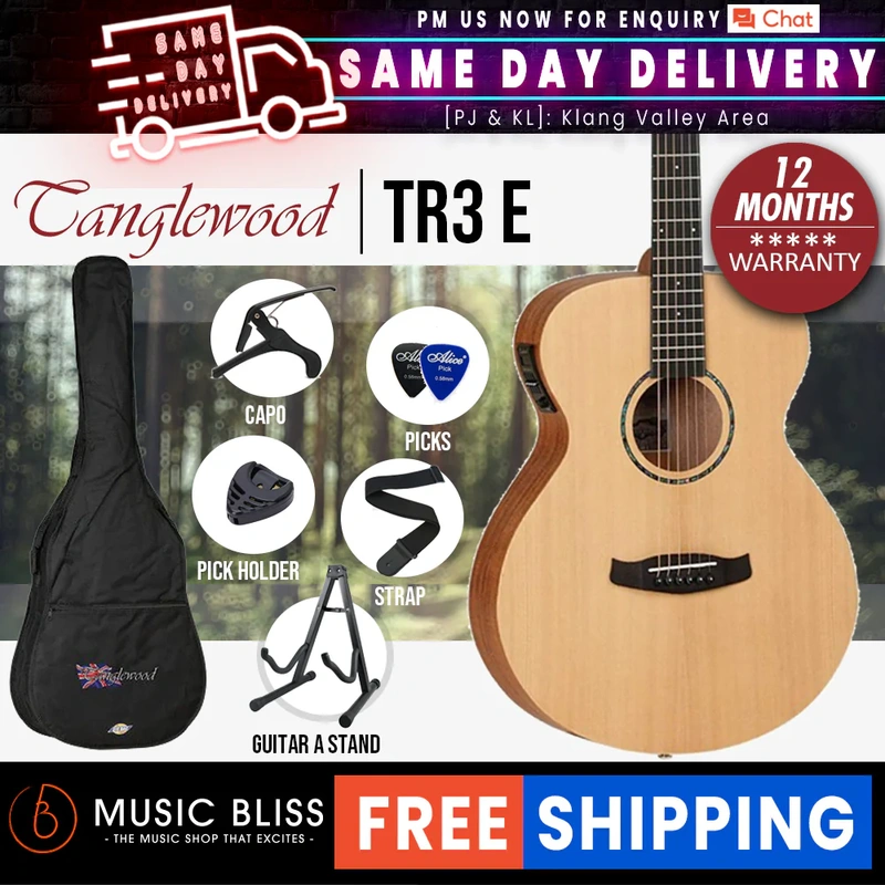 Tanglewood TR3 E Roadster Orchestra/Folk Size Acoustic-Electric Guitar