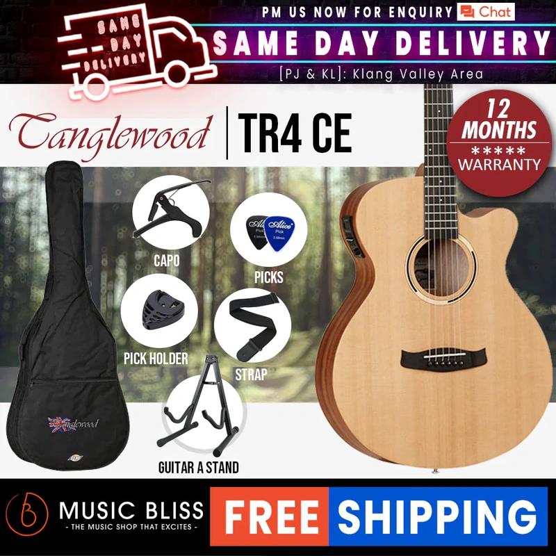 Tanglewood TR4 CE Roadster II Super Folk Cutaway Acoustic-Electric Guitar