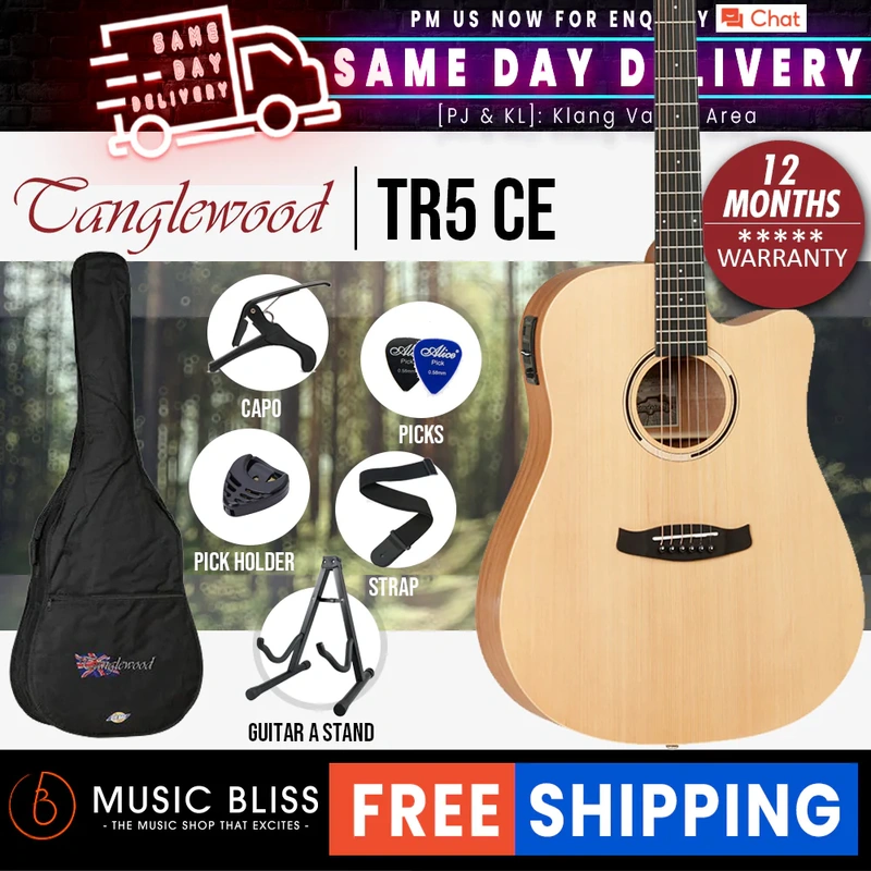 Tanglewood TR5 CE Roadster II Dreadnought Cutaway Acoustic-Electric Guitar