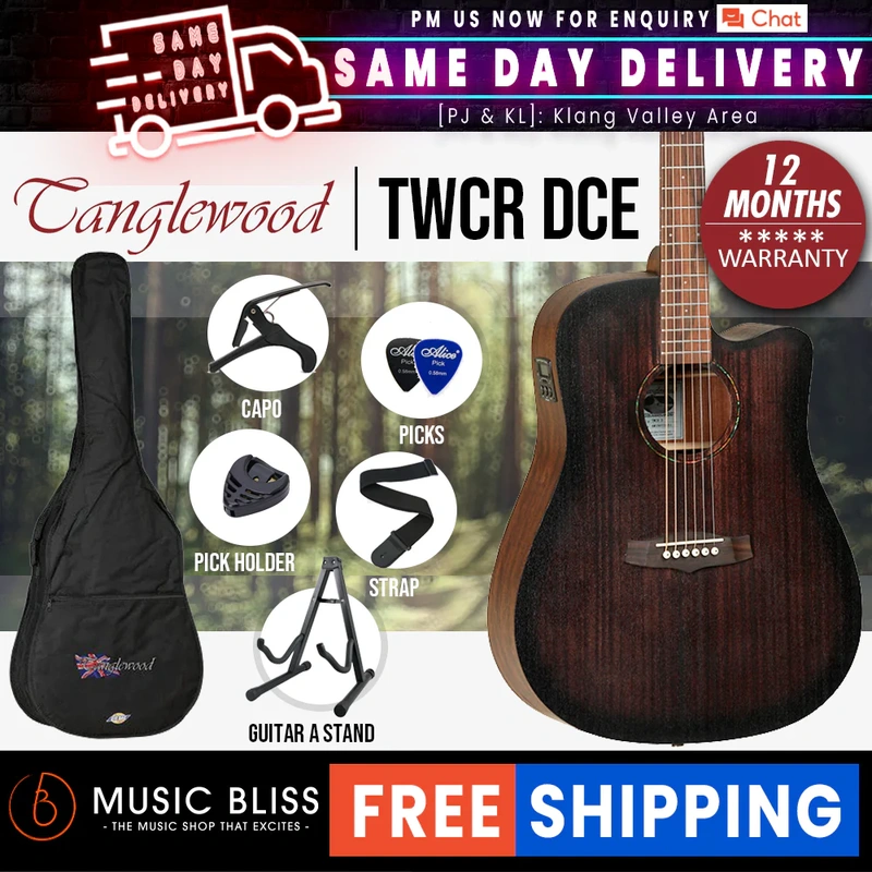 Tanglewood TWCR DCE Crossroads Dreadnought Cutaway Acoustic-Electric Guitar
