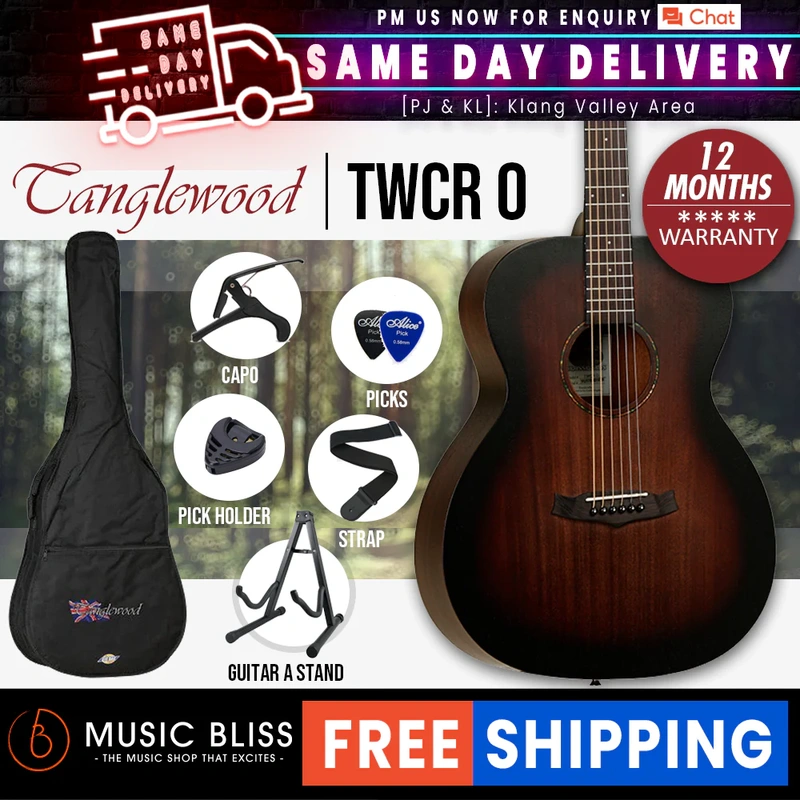 Tanglewood TWCR O Crossroads Orchestra Best Beginner Acoustic Guitar for Starters, Whiskey Burst (TWCR-O)