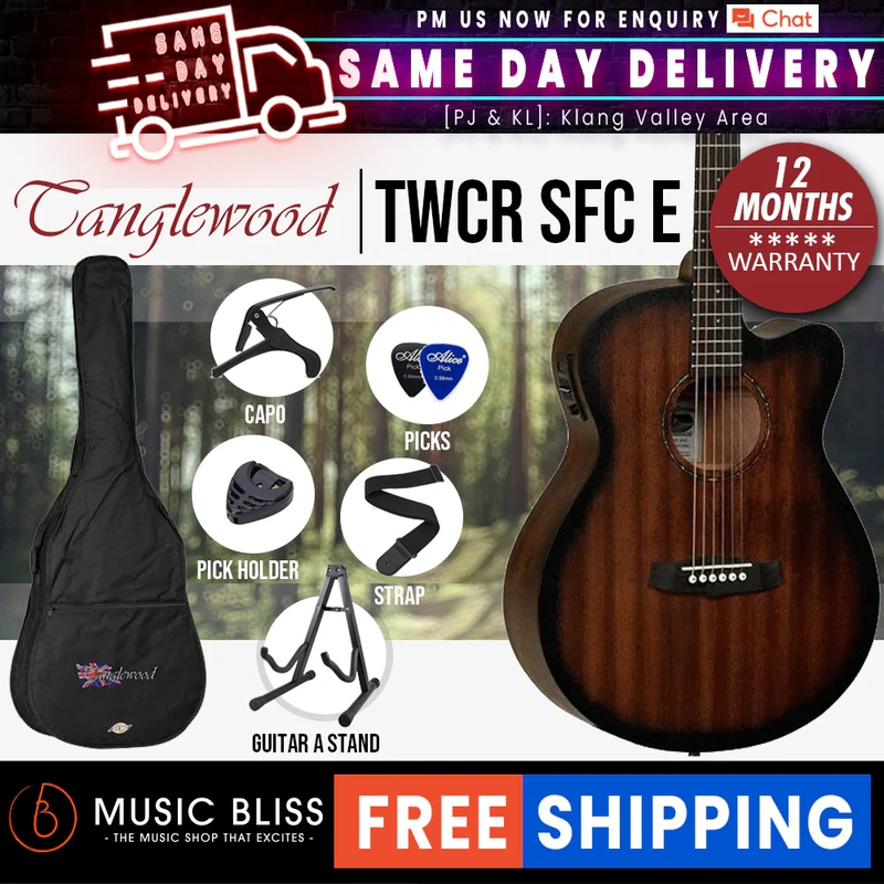 Tanglewood TWCR SFCE Crossroads Super Folk Cutaway Acoustic-Electric Guitar