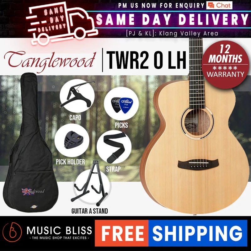 Tanglewood TWR2 O LH Roadster Orchestra/Folk Size Left-Handed Best Beginner Acoustic Guitar for Starters