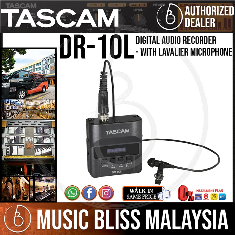 TASCAM DR-10L Digital Audio Recorder - with Lavalier Microphone