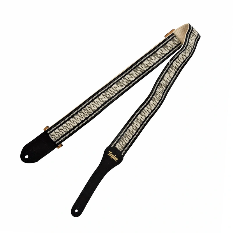 Taylor Academy 2" Cotton Guitar Strap, White/Black