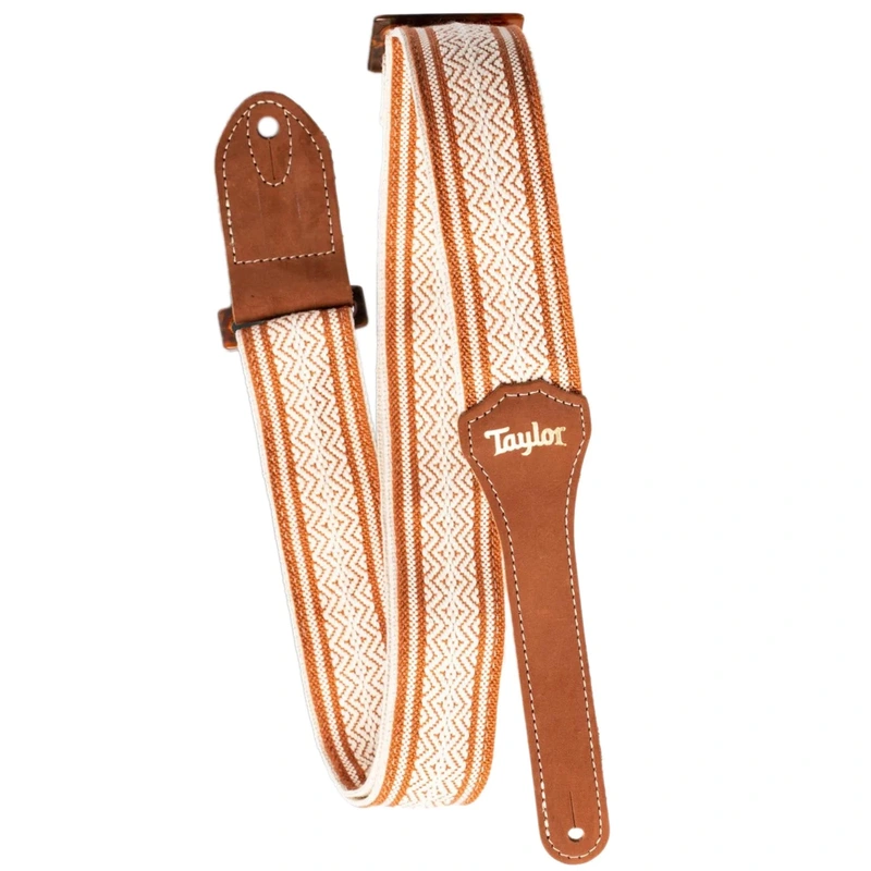 Taylor Academy 2" Cotton Guitar Strap, White/Brown