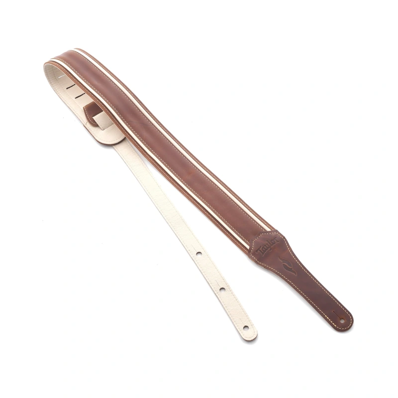 Taylor Element 2.5" Leather Guitar Strap, Brown/Cream