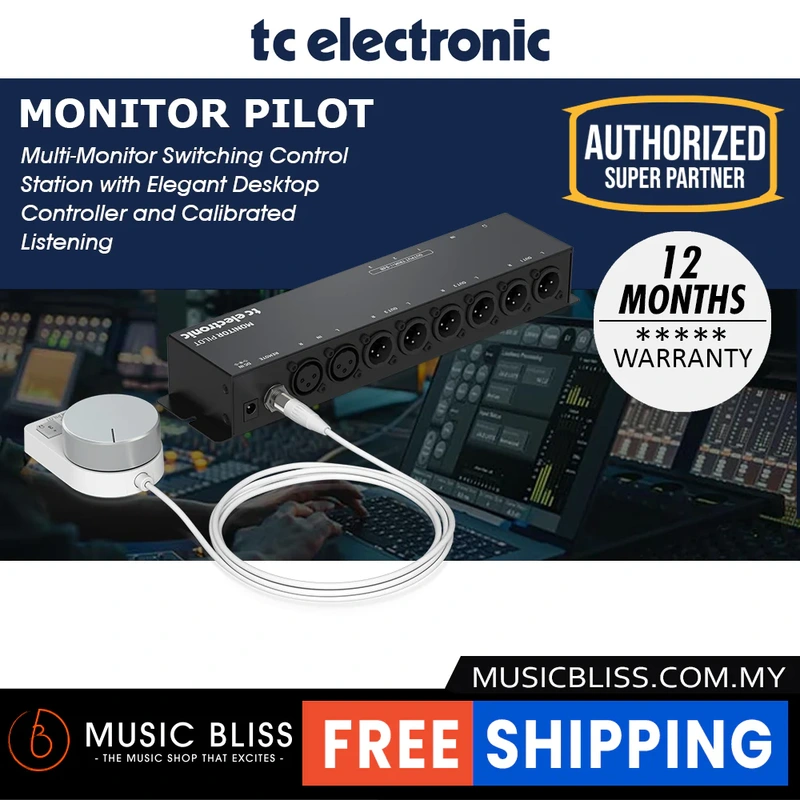 TC Electronic Monitor Pilot Multi-Monitor Switching Control Station with Elegant Desktop Controller and Calibrated Listening