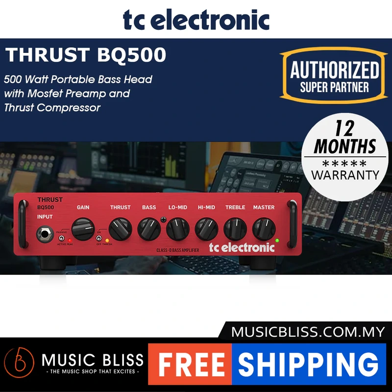 TC Electronic Thrust BQ500 500-watt Compact Bass Head