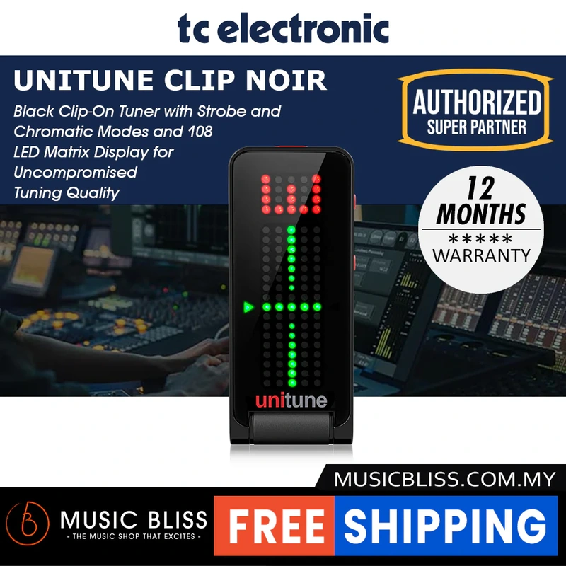TC Electronic UniTune Clip Clip-on Chromatic Tuner - Noir