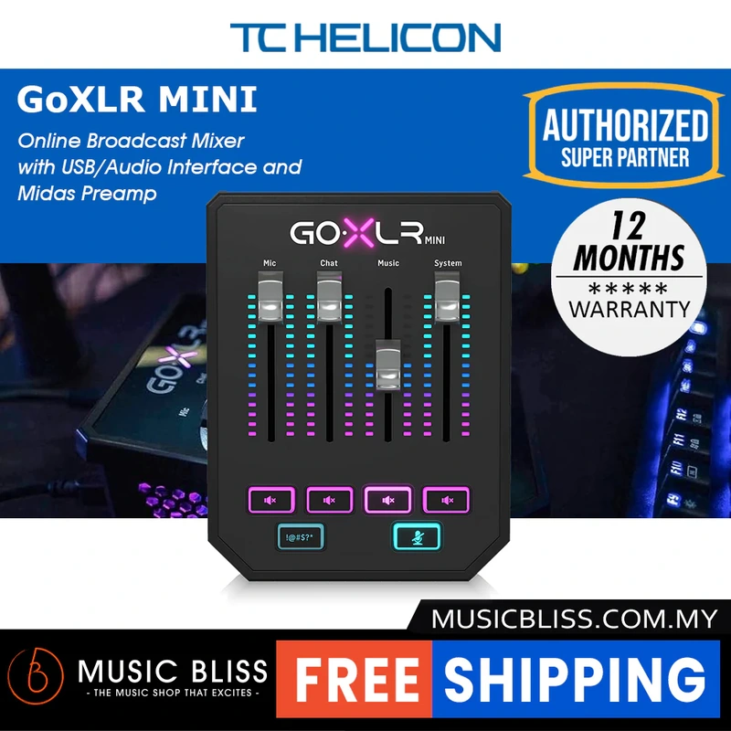 TC-Helicon GO XLR Mini USB Streaming Mixer with USB/Audio Interface