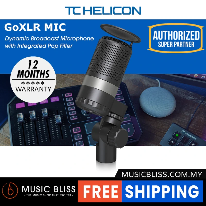 TC-Helicon GoXLR MIC Dynamic Broadcast Microphone - Black