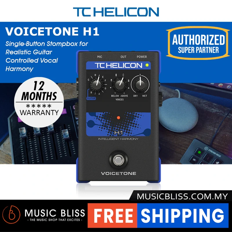 TC-Helicon VoiceTone H1 Intelligent Harmony Vocal Effects Pedal