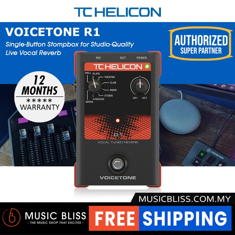 TC-Helicon VoiceTone R1 Vocal Reverb Pedal