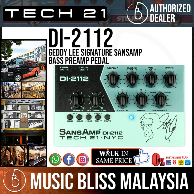 Tech 21 Geddy Lee DI-2112 Signature SansAmp Preamp Pedal