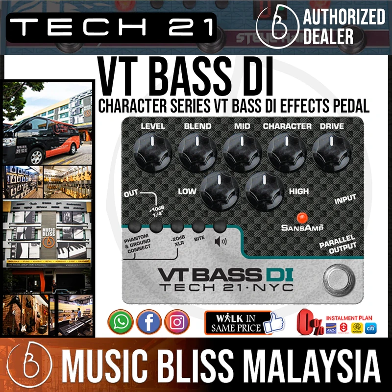 Tech 21 SansAmp Character Series VT Bass DI Effects Pedal