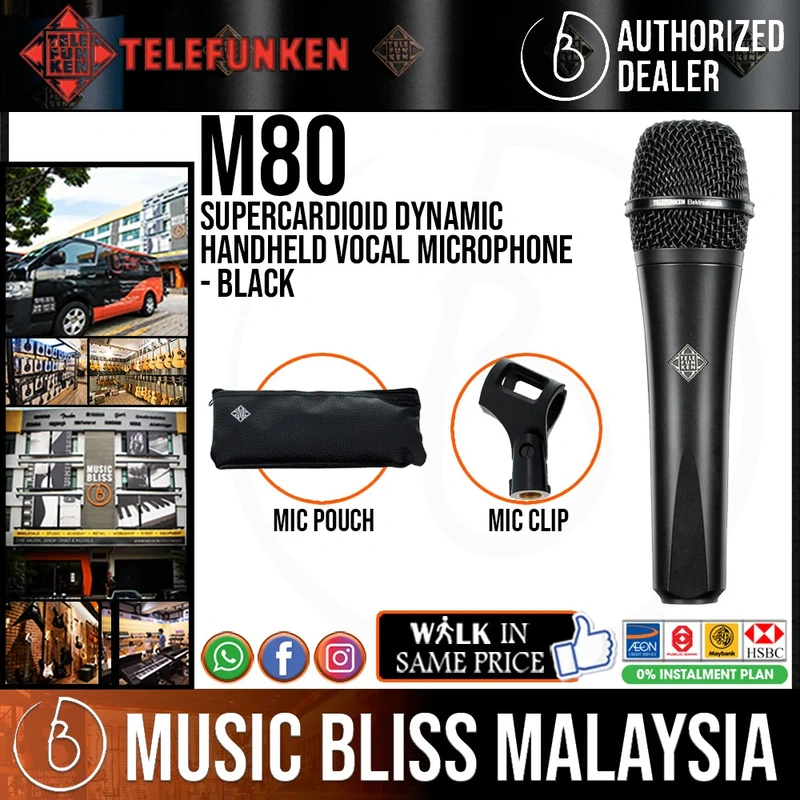 Telefunken M80 Supercardioid Dynamic Handheld Vocal Microphone - Black