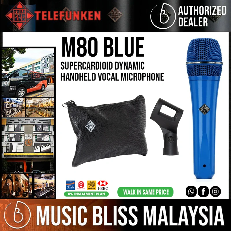 Telefunken M80 Supercardioid Dynamic Handheld Vocal Microphone - Blue