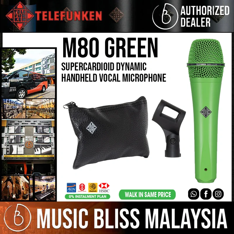 Telefunken M80 Supercardioid Dynamic Handheld Vocal Microphone - Green