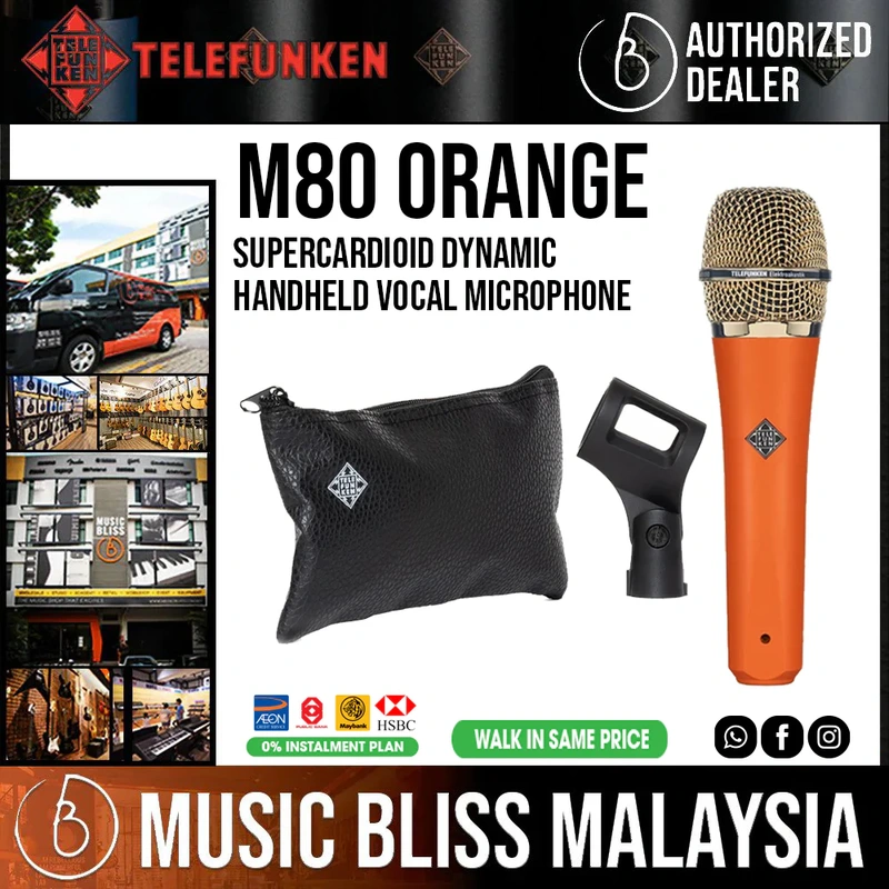 Telefunken M80 Supercardioid Dynamic Handheld Vocal Microphone - Orange