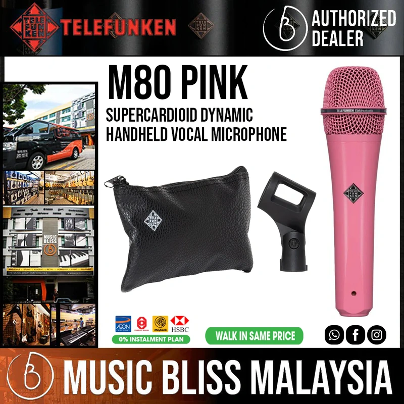 Telefunken M80 Supercardioid Dynamic Handheld Vocal Microphone - Pink