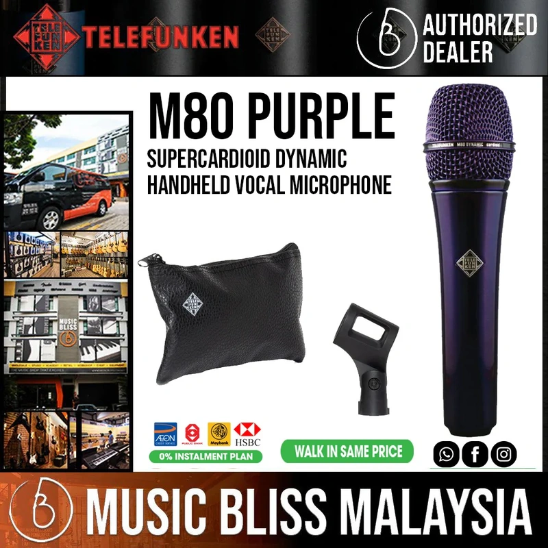 Telefunken M80 Supercardioid Dynamic Handheld Vocal Microphone - Purple