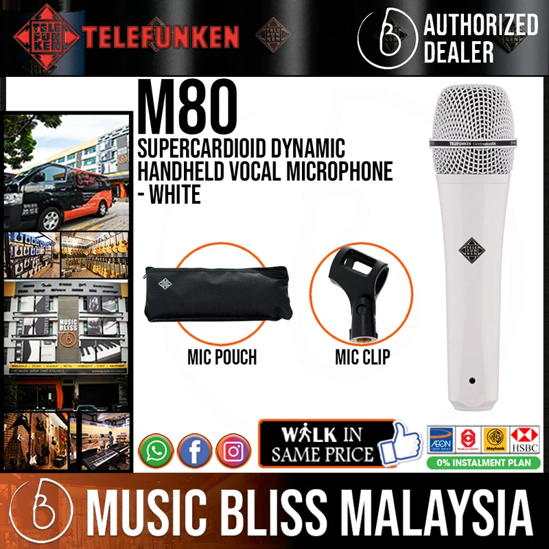 Telefunken M80 Supercardioid Dynamic Handheld Vocal Microphone - White