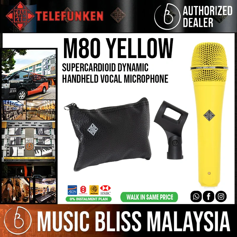 Telefunken M80 Supercardioid Dynamic Handheld Vocal Microphone - Yellow
