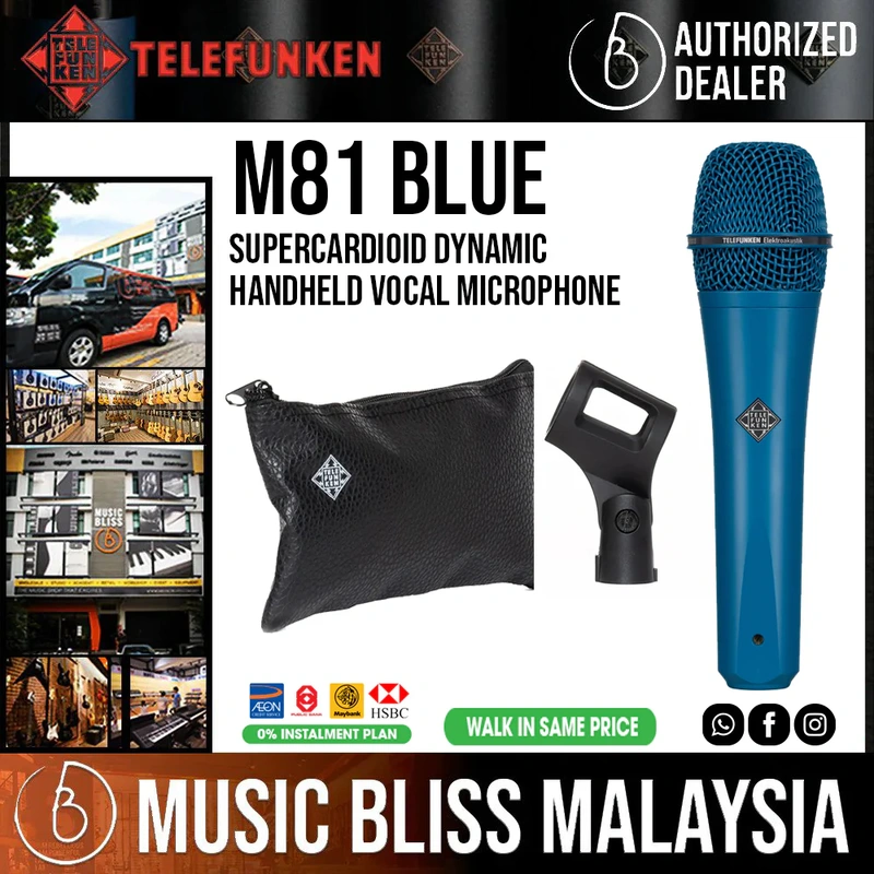 Telefunken M81 Supercardioid Dynamic Handheld Vocal Microphone - Blue