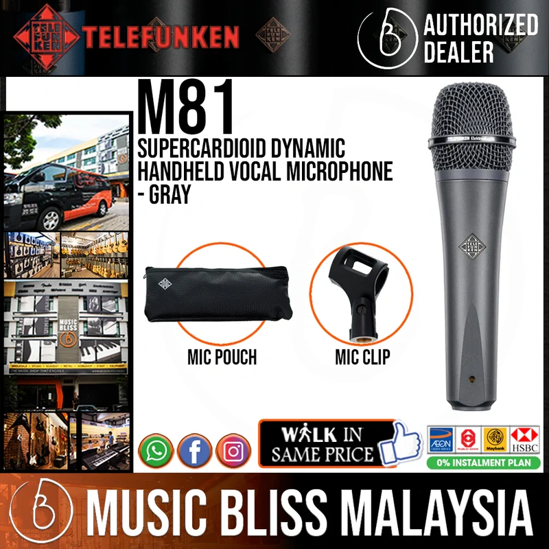 Telefunken M81 Supercardioid Dynamic Handheld Vocal Microphone - Grey