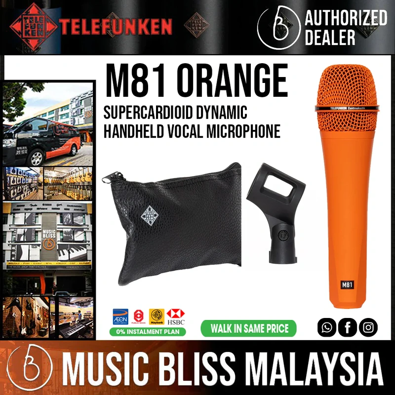 Telefunken M81 Supercardioid Dynamic Handheld Vocal Microphone - Orange