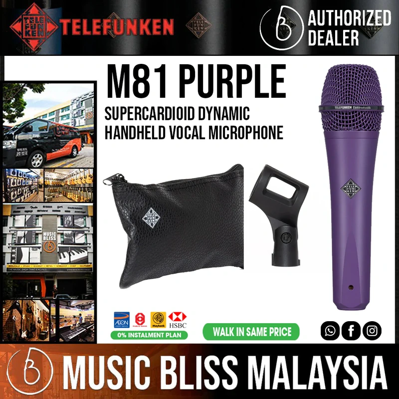 Telefunken M81 Supercardioid Dynamic Handheld Vocal Microphone - Purple