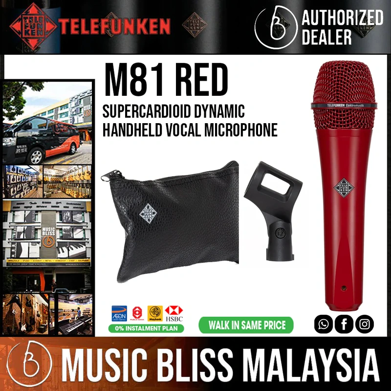 Telefunken M81 Supercardioid Dynamic Handheld Vocal Microphone - Red
