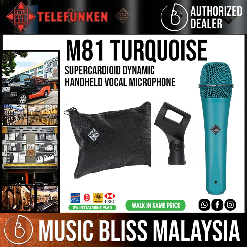 Telefunken M81 Supercardioid Dynamic Handheld Vocal Microphone - Turquoise