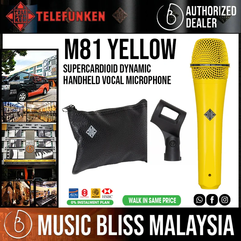 Telefunken M81 Supercardioid Dynamic Handheld Vocal Microphone - Yellow