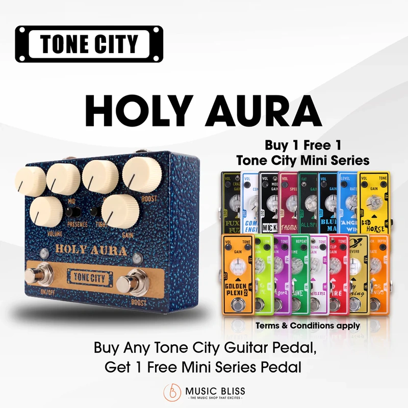 Tone City Holy Aura Distortion & Boost Guitar Pedal