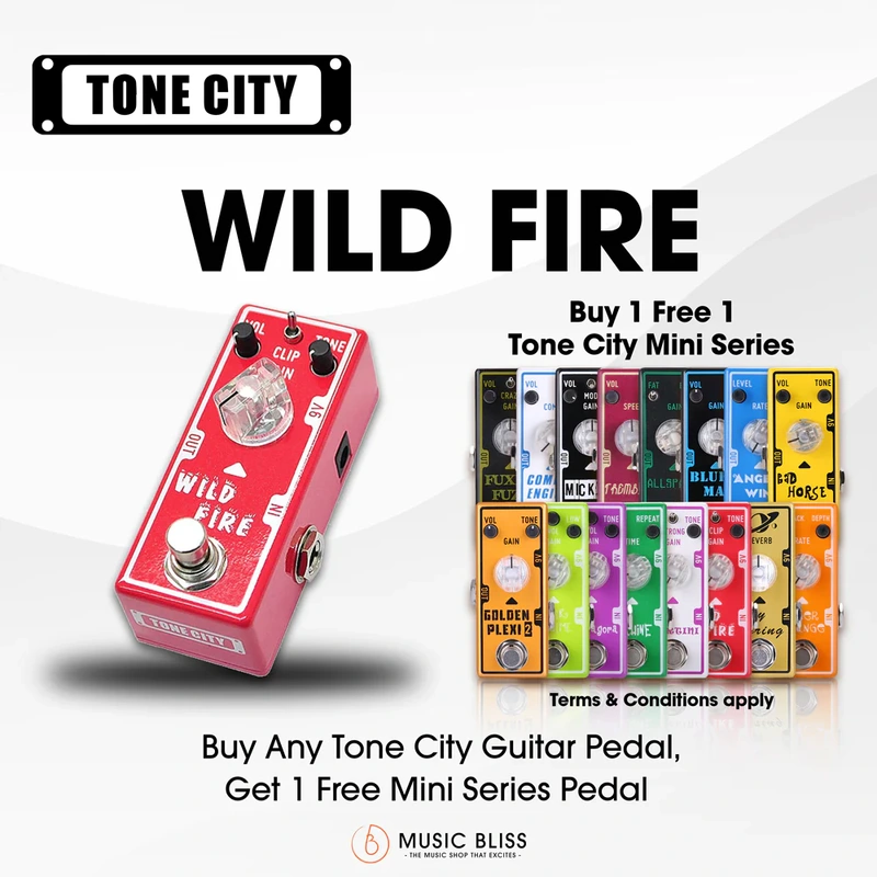 Tone City Wild Fire Distortion Guitar Pedal