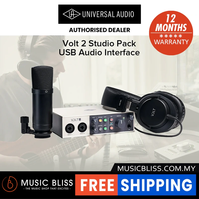 Universal Audio Volt 2 Studio Pack Home Studio Recording Bundle