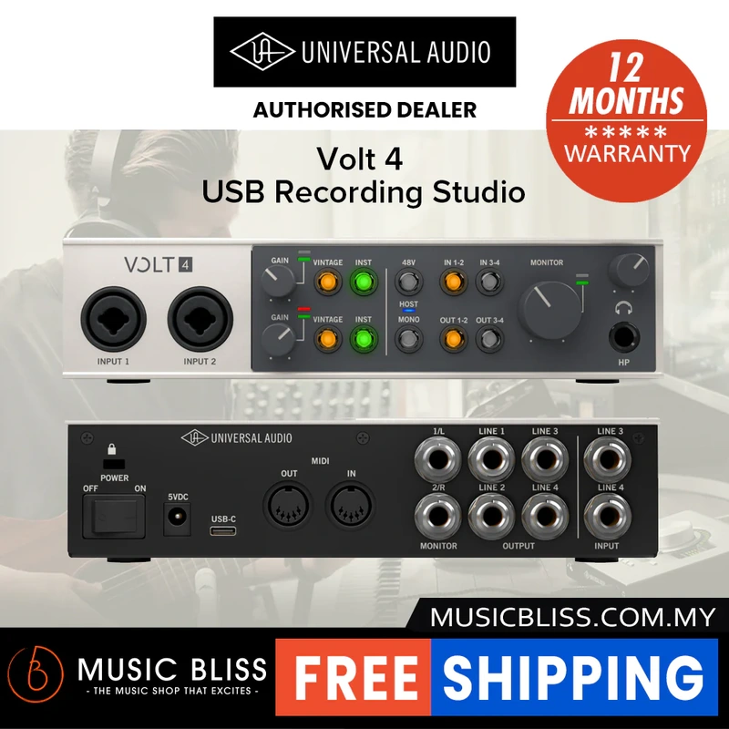 Universal Audio Volt 4 Portable 4x4 USB Audio/MIDI Interface