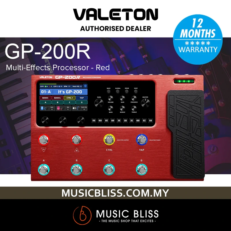 Valeton GP-200 Multi-Effects Processor - Red