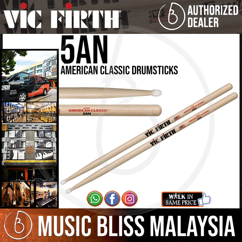 Vic Firth American Classic Drumsticks - 5A - Nylon Tip