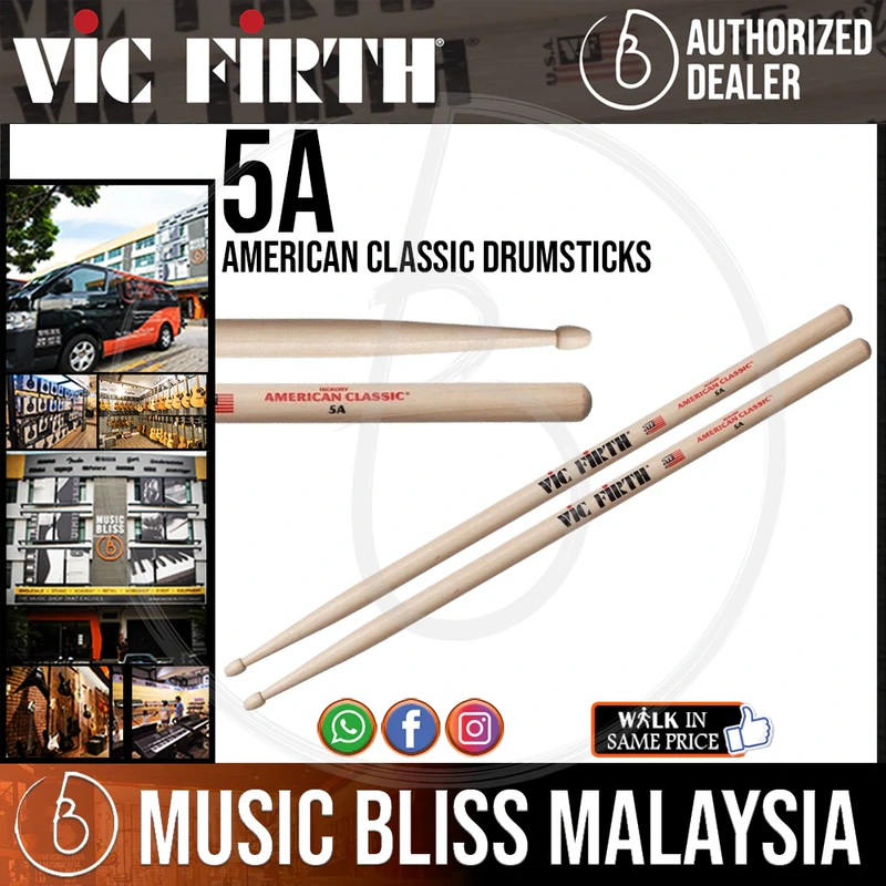Vic Firth American Classic Drumsticks - 5A - Wood Tip