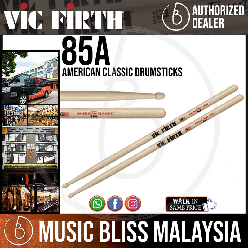 Vic Firth American Classic Drumsticks - 85A - Wood Tip