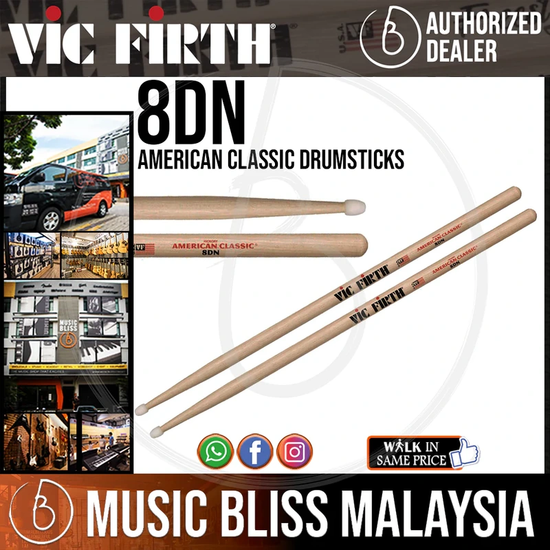 Vic Firth American Classic Drumsticks - 8D - Nylon Tip