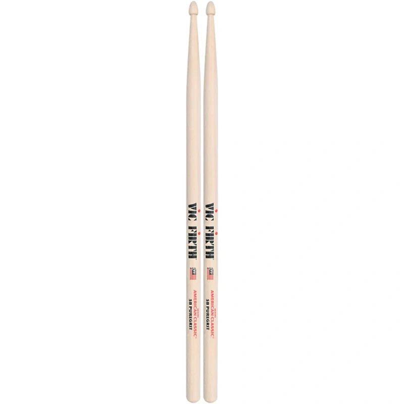 Vic Firth American Classic PureGrit Drum Sticks 5B Wood