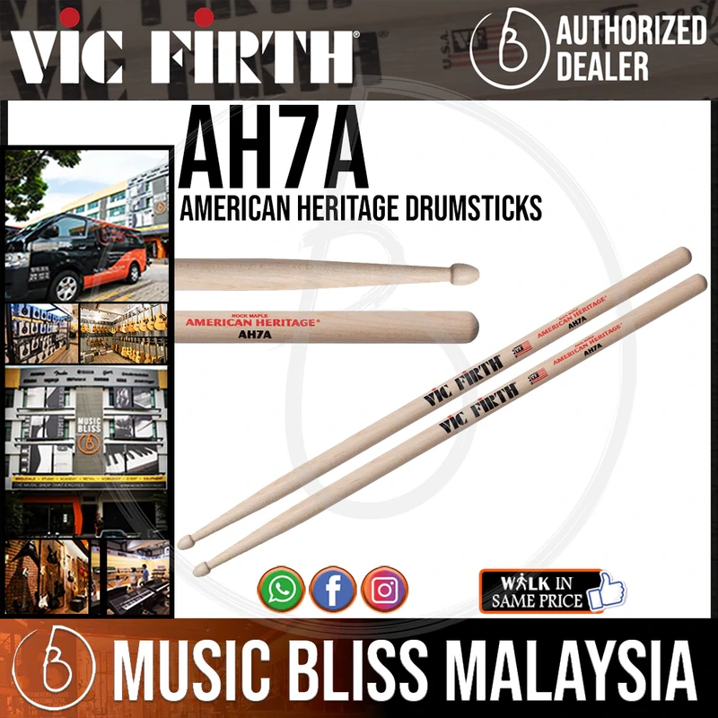 Vic Firth American Heritage Drumsticks - 7A - Maple Wood Tip